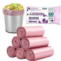 Sacos de Lixo Perfumado Pia Banheiro Cozinha Anti Odores Neutraliza Lavanda 10 Litros 50 Unidades Cada Rolo