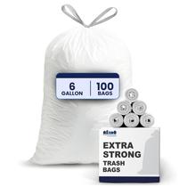 Sacos de lixo Plasticplace 6 galões 2,8 L com cordão branco x100 Sacos de lixo Plasticplace 6 galões 2,8 L com cordão branco x100