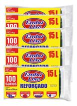 Sacos De Lixo Preto Reforçado 15l Embalixo 100 Un + Brinde