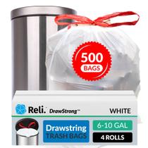 Sacos de lixo Reli. Cordão de 6 a 10 galões, 500 unidades a granel