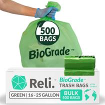 Sacos de lixo Reli. Verde a granel biodegradável 60-95L 500 unidades