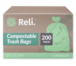 Sacos de lixo Reli. Verde a granel compostável 23L-30L 200 unidades