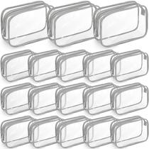 Sacos de maquiagem Saintrygo Saco de cosméticos de PVC transparente, pacote com 18