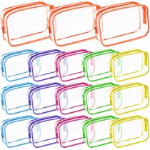 Sacos de maquiagem Saintrygo Saco de cosméticos de PVC transparente, pacote com 18