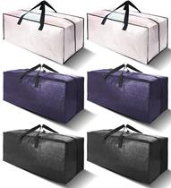 Sacos de movimento VELVETSURE Extra Large 150L/40 galões, pacote com 6 unidades, azul+preto