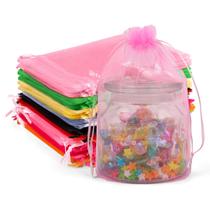Sacos de organza ANZNKU, pacote com 100, 16x23cm, cores variadas Sacos de organza ANZNKU, pacote com 100, 16x23cm, cores variadas