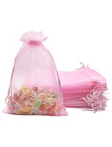 Sacos de organza Jexila Pink 13x18cm para festa de casamento 100 unidades Sacos de organza Jexila Pink 13x18cm para festa de casamento 100 unidades
