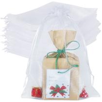 Sacos de organza, pacote HRX, 100 unidades brancas, 20x30cm para presentes