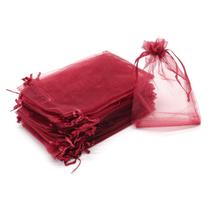 Sacos de organza para presente Bezall 15x20 cm, vinho, 50 unidades