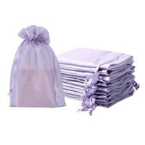 Sacos de organza QIANF com cordão 15x23cm, lilás, 20 unidades