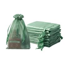 Sacos de organza QIANF Sage Green 6x9 polegadas para lembrancinhas de casamento x20