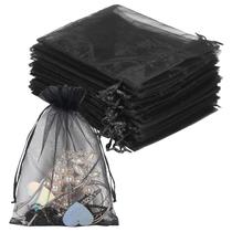 Sacos de organza YQL Black 13 x 18 cm, 100 unidades, saquinhos de presente e lembrancinhas
