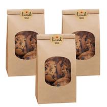 Sacos de padaria Eupako 50 peças de papel kraft marrom com janela de 200 mL