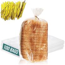 Sacos de pão, 100 pacotes de plástico reutilizável para pão caseiro