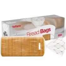 Sacos de pão Tafura 200 unidades de plástico transparente com laços giratórios