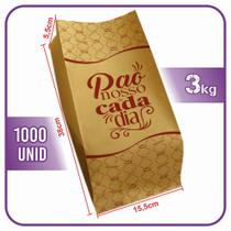 Sacos De Papel 3kg - Kraft Pardo - Pão Nosso (1000 Unidades) - dalpack embalagens
