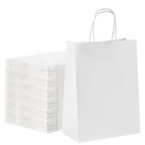 Sacos de papel de presente YEEHAW brancos 8x4,5x10,8 cm com alças 100 unidades Sacos de papel de presente YEEHAW brancos 8x4,5x10,8 cm com alças 100 unidades