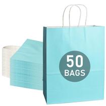 Sacos de papel Dechopak, pacote com 50 sacos de presente de 20 x 11 x 25 cm, verde-azulado