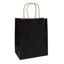 Sacos de papel FACEBAG pretos com alças 50 unidades 22x11x27cm Sacos de papel FACEBAG pretos com alças 50 unidades 22x11x27cm