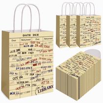 Sacos de papel FOGWOWO Vintage Library Date Due Card 36 unidades