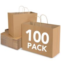 Sacos de papel Kraft BURVAGY 40x15x30cm 100 unidades com alças a granel