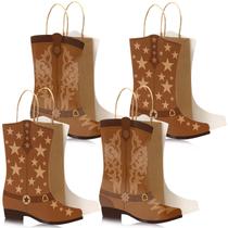 Sacos de papel Mooliwe Cowboy Cowgirl Boots Western Theme 16 unidades
