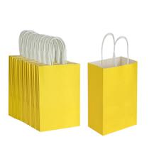Sacos de papel Oikss Yellow Kraft com alças 13,3x8,3x21cm 100 unidades