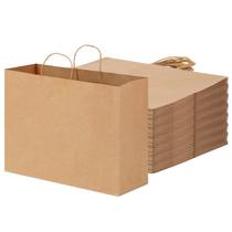Sacos de papel OUTUXED 60 unidades Kraft Brown com alças 40x15x30cm Sacos de papel OUTUXED 60 unidades Kraft Brown com alças 40x15x30cm