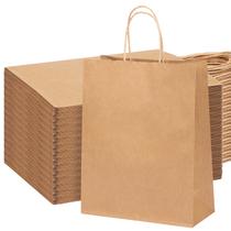 Sacos de papel OUTXED Kraft Large 10x5x13in com alças 100 unidades Sacos de papel OUTXED Kraft Large 10x5x13in com alças 100 unidades