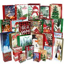 Sacos de papel para presente de Natal Party Funny 24 Bulk com etiquetas Sacos de papel para presente de Natal Party Funny 24 Bulk com etiquetas