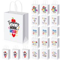 Sacos de papel para presentes para professores PerKoop de 36 peças com alças 20x16x8 cm