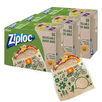 Sacos de papel para sanduíches e lanches Ziploc Recicláveis 150 Sacos Sacos de papel para sanduíches e lanches Ziploc Recicláveis 150 Sacos