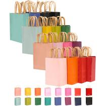 Sacos de papel qiqee, pacote com 100 alças, 21x15x8cm, 16 cores Sacos de papel qiqee, pacote com 100 alças, 21x15x8cm, 16 cores