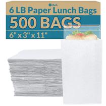 Sacos de papel Reli. Almoço de papel branco: 500 unidades, capacidade de 6 libras Sacos de papel Reli. Almoço de papel branco: 500 unidades, capacidade de 6 libras