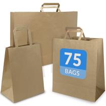 Sacos de papel Reli. Kraft com alças de 75 peças em tamanhos variados Sacos de papel Reli. Kraft com alças de 75 peças em tamanhos variados