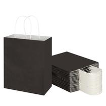 Sacos de papel Toovip Medium Black Kraft com alças, pacote com 50 Sacos de papel Toovip Medium Black Kraft com alças, pacote com 50