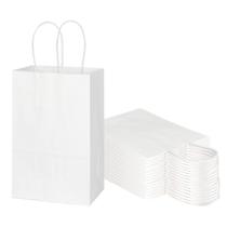 Sacos de papel Toovip, pacote com 50 pequenos Kraft brancos com alças