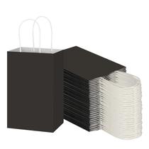 Sacos de papel Toovip Small Black Kraft com alças, pacote com 100 Sacos de papel Toovip Small Black Kraft com alças, pacote com 100