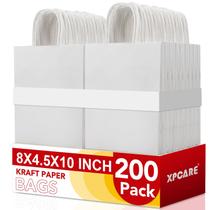 Sacos de papel XPCARE, pacote 200, 20x11,5x25 cm, Kraft com alças