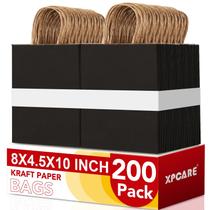 Sacos de papel XPCARE, pacote 200, 20x11,5x25 cm, Kraft com alças