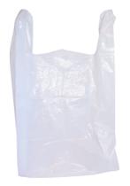 Sacos de plástico para camisetas de supermercado, 100 unidades, branco liso, 30x15x53cm