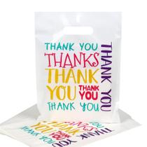 Sacos de plástico POPGIFTU Colorful Thank You 9x12cm, pacote com 100 Sacos de plástico POPGIFTU Colorful Thank You 9x12cm, pacote com 100