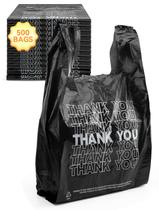 Sacos de plástico UMT Plastar Thank You 500 12x6x22cm pretos 15 Mic Sacos de plástico UMT Plastar Thank You 500 12x6x22cm pretos 15 Mic