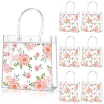 Sacos de presente Aliceset Clear Floral PVC 20 unidades para festa 20x20x8cm