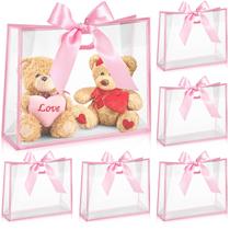 Sacos de presente Aliceset Clear Plastic reutilizáveis 12 peças 31x25x13cm rosa Sacos de presente Aliceset Clear Plastic reutilizáveis 12 peças 31x25x13cm rosa