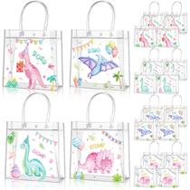 Sacos de presente Aliceset Pink Dinosaur Clear PVC 20 unidades 20x20x8cm