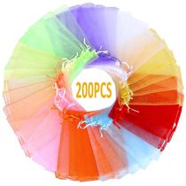 Sacos de presente Angooni Sheer Organza 10 cores, 4 x 6 polegadas, 200 unidades