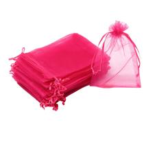 Sacos de presente Bezall 17x23 cm Organza 100 unidades rosa choque