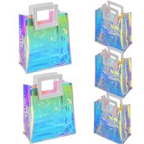 Sacos de presente Caleihd Holographic Small, pacote com 5, 20x18x10cm com alças