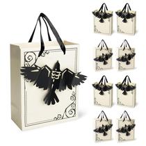 Sacos de presente Cheerland Halloween 8 peças Gothic Crow 18x14cm